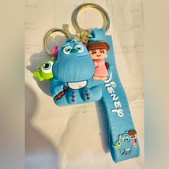 Disney Accessories - Disney Monsters Inc. Bagcharm / Keychain Set - Blue and Pink